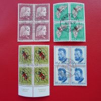 1953 J148,149,151+152, Viererblöcke mit Zentrumstempel