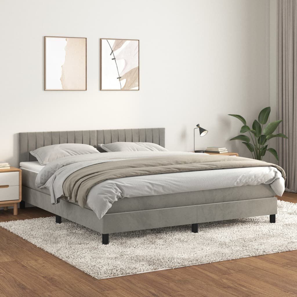 Letti: Boxspringbett mit Matratze Hellgrau 180x200 cm Samt – Nuovo e nell'imballaggio originale da Zug venduto da Cheap-Shop