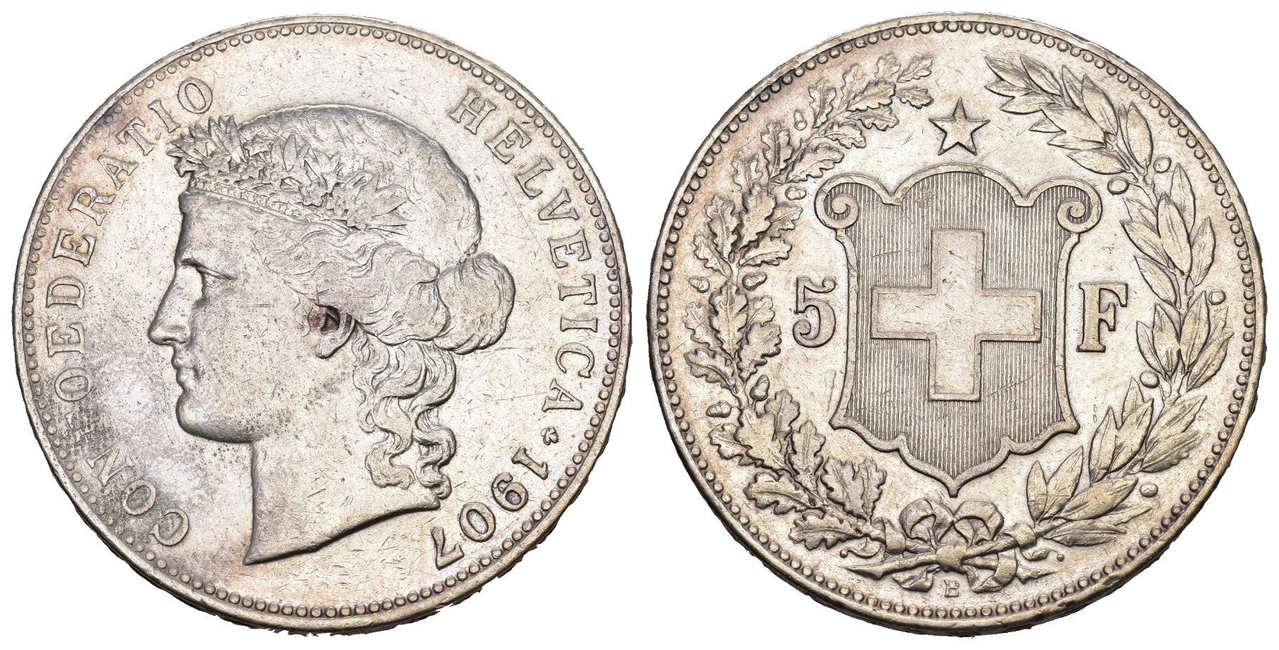 Alle Münzen: Schweiz 1907 – Gebraucht aus Bern von numismatictops