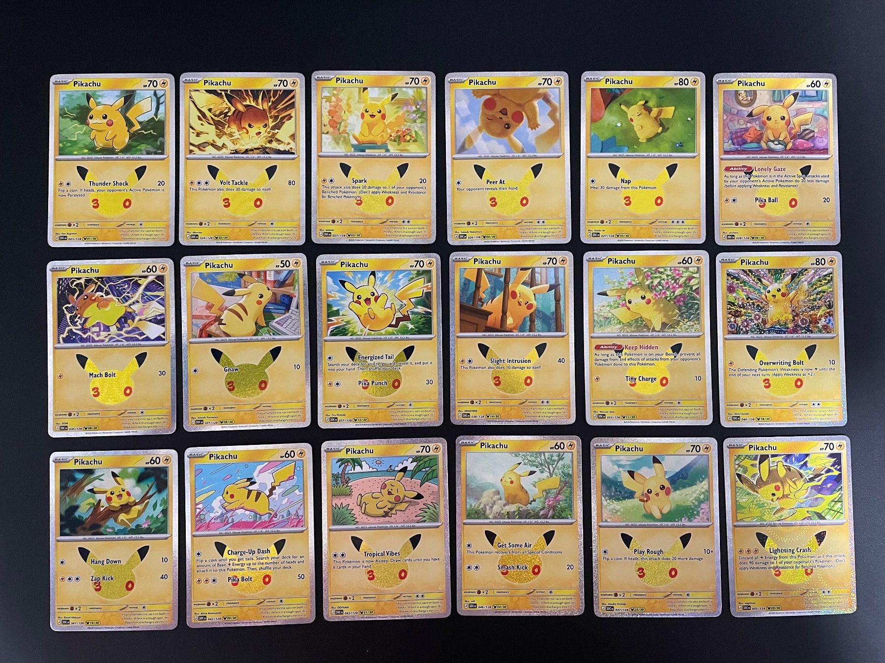 Pokémon 30th Celebration Pikachu Promo Sammlung 18/30 Karten (Gebraucht ...