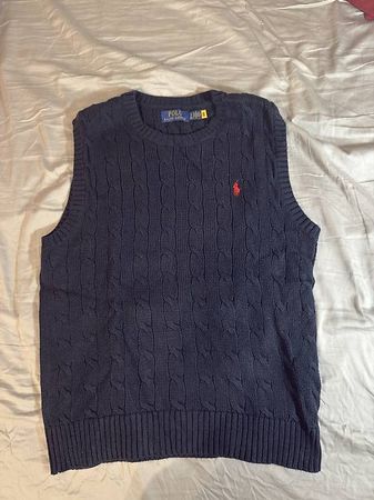 Ungetragene Polo Ralph Lauren Strickweste in Marineblau