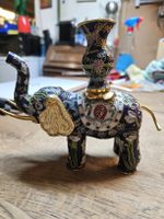Elefant Kerzenhalter mit Emaille Grösse ca. 15cm (Q)