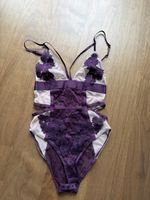 neu Body Lila Gr. S,-38 Spitzenapplikationen 