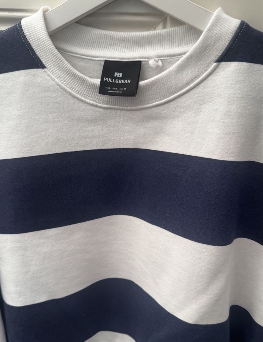 Pull&Bear Pullover & Sweatshirts: Pull&Bear Sweatshirt gestreift Blau Weiß Gr. L Neu. – Neu (gemäss Beschreibung) aus Zürich von ber_78xz 5