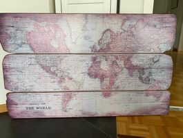 Holz Bild Weltkarte