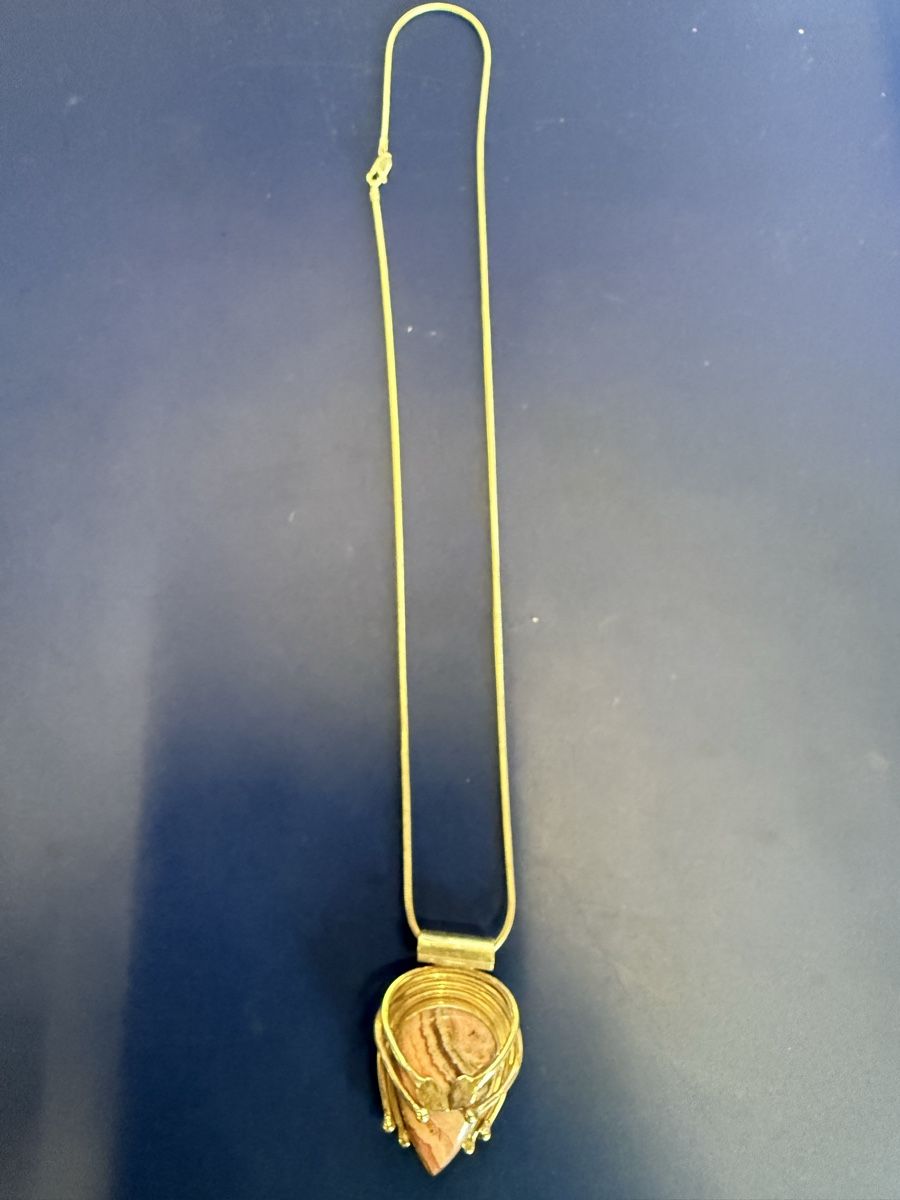 Catenine: Wunderschöne Halskette mit rosa Stein, 925 Silver – Usato da Strengelbach venduto da RaenAntikDesign