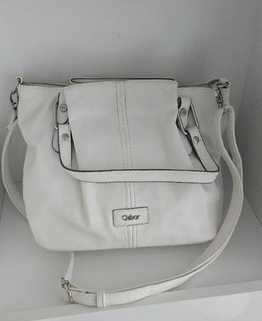 Handtasche Gabor weiss mit Schulterriemen guter Zustand