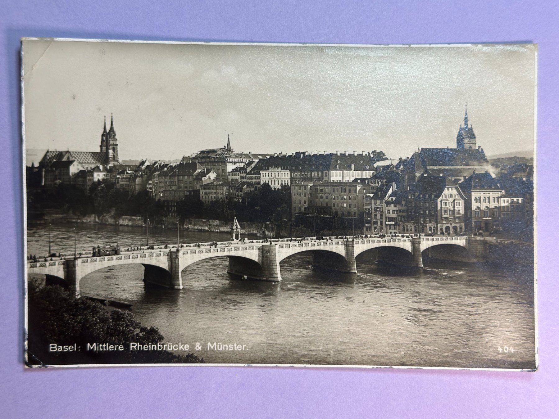 Ansichtskarten: Basel, Mittlere Rheinbrücke – Gebraucht aus Steg VS von danwer74