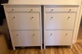Zwei Schuhschränke weiss (Ikea Hemnes)