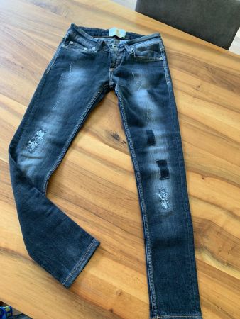 Roberto Cavalli Luxus Damen Jeans super Style Gr. 27 Stretch