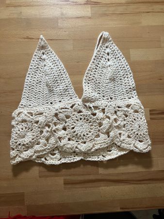 Top all'uncinetto beige donna taglia unica usato