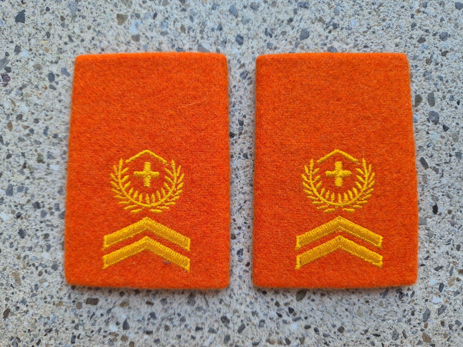 Schweizer Armee Placchette & Badge:  Gradabzeichen Patten Set Feldweibel Territorialdienst – Nuovo e nell'imballaggio originale da Riedholz venduto da fr_sIruP