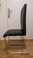 Stühle Lederlook Chromgestell Schwarz guter Zustand