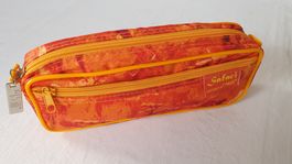 Stifte-Etui Stoff Gelb/Orange mit 2 Taschen