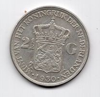 (1414) Holland, 2½ Gulden, 1930, top stgl