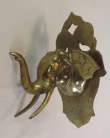 Wanddeko Elefant aus Messing, Elefantenkopf