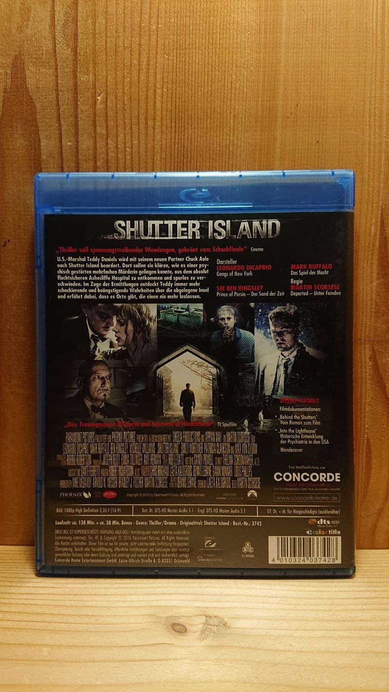 Tutti i DVDs: SHUTTER ISLAND Blu-Ray mit Leonardo DiCaprio – Usato da Wilderswil venduto da Exebub 1
