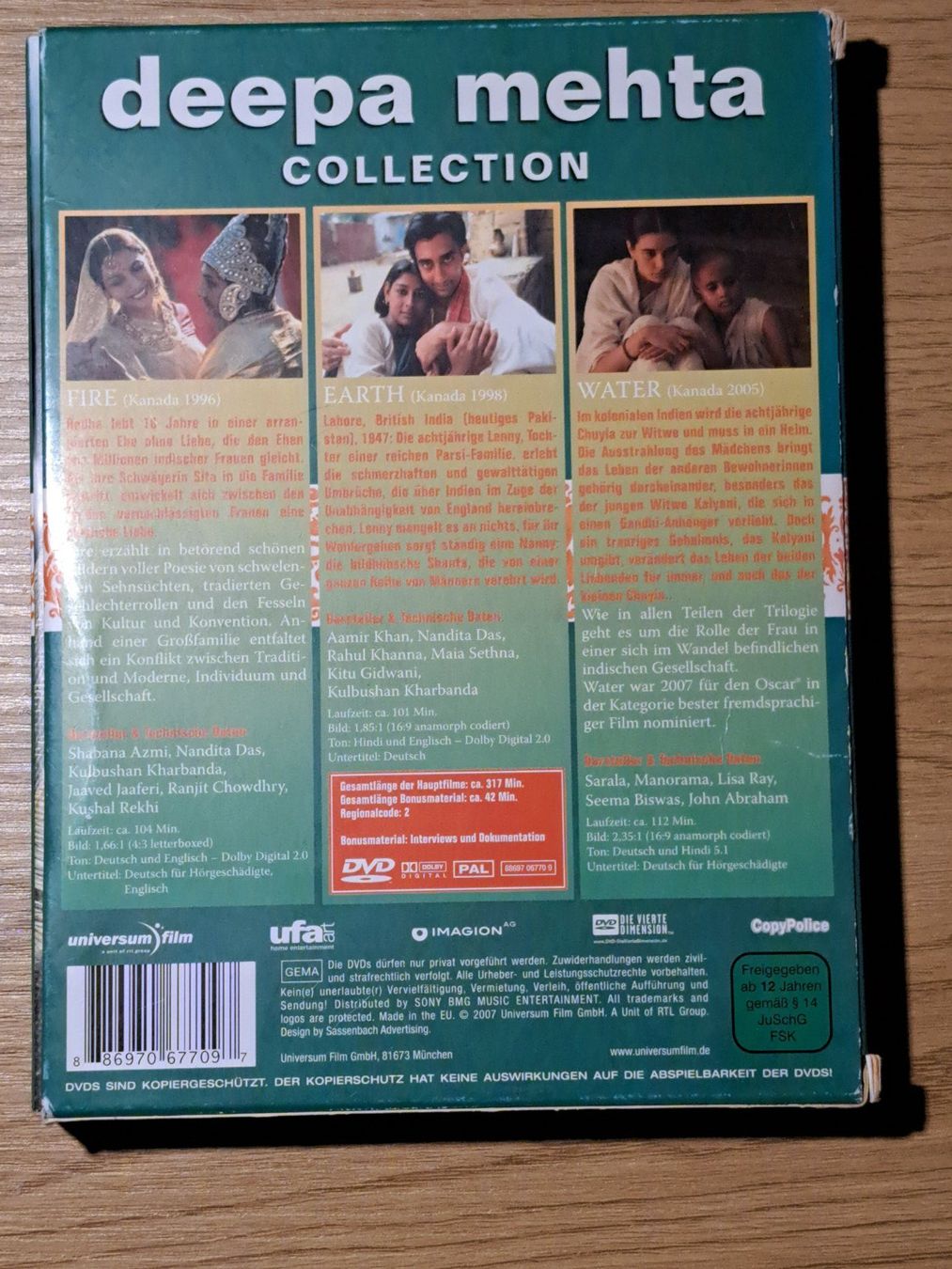 Tutti i DVDs: Deepa Mehta Collection: FIRE, EARTH, WATER, Boxset 3 Filmen – Nuovo (secondo la descrizione) da Unterseen venduto da Kanica 1