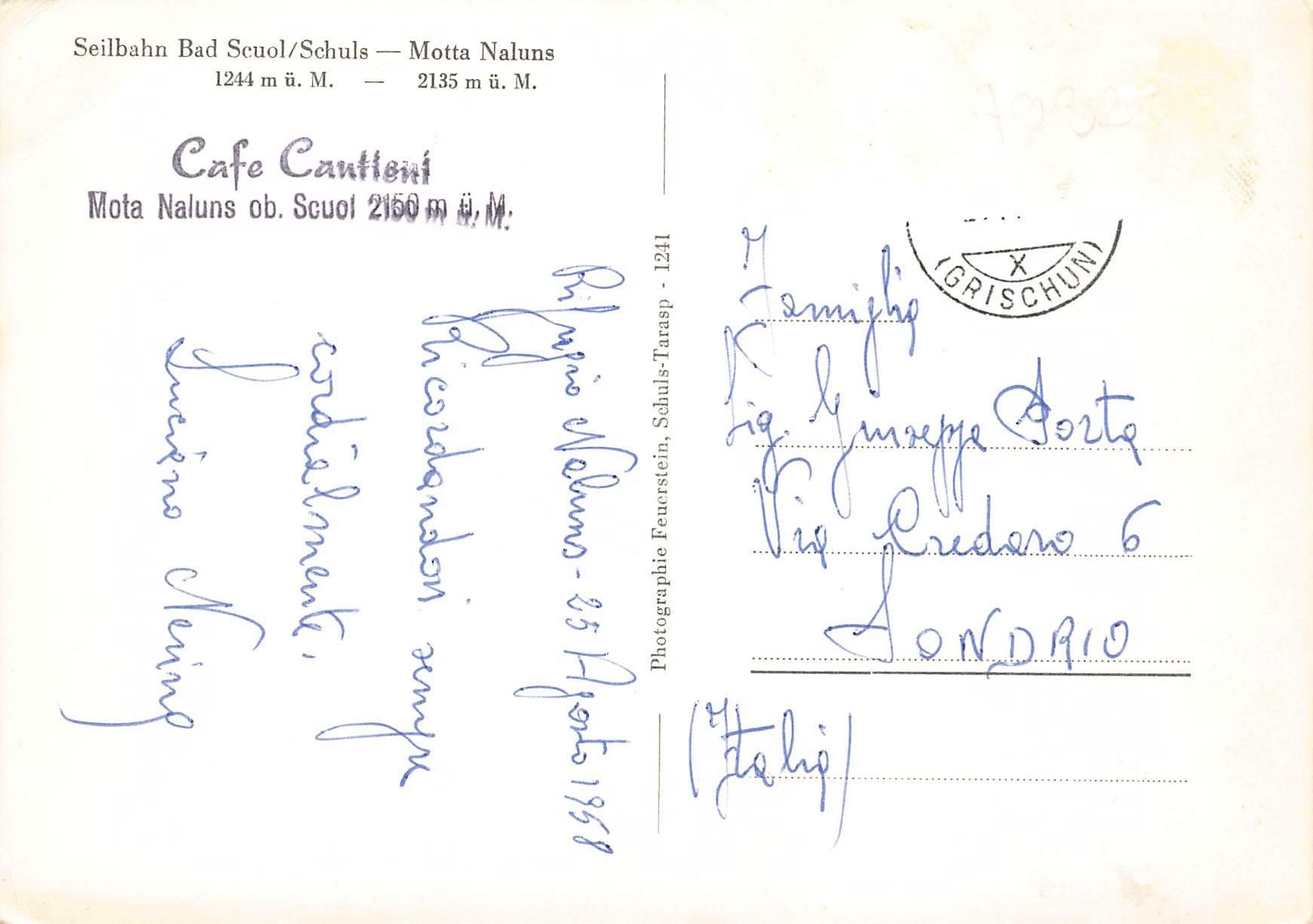 Cartes postales: Schuls- Scuol  Luft-Seilbahn – D'occasion à Bichelsee par Gloeckner 1