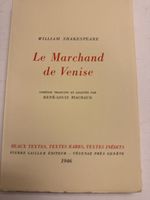 SHAKESPEARE William livre  le marchand de Venise