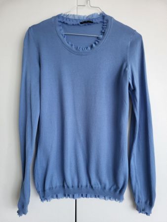 Sisley Damen Pullover, Gr. M - Hellblau, Baumwolle