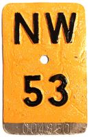 Velonummer Nidwalden 1953 NW 53