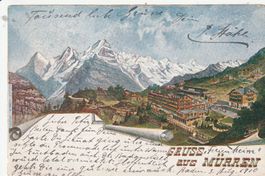 Mürren - Künstler- Karte signiert A.Dünz- gelaufen 1910