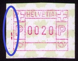 ATM 9y/SBK 9F_Abart «ROTE KLECKSE IM RAND LINKS» ! **