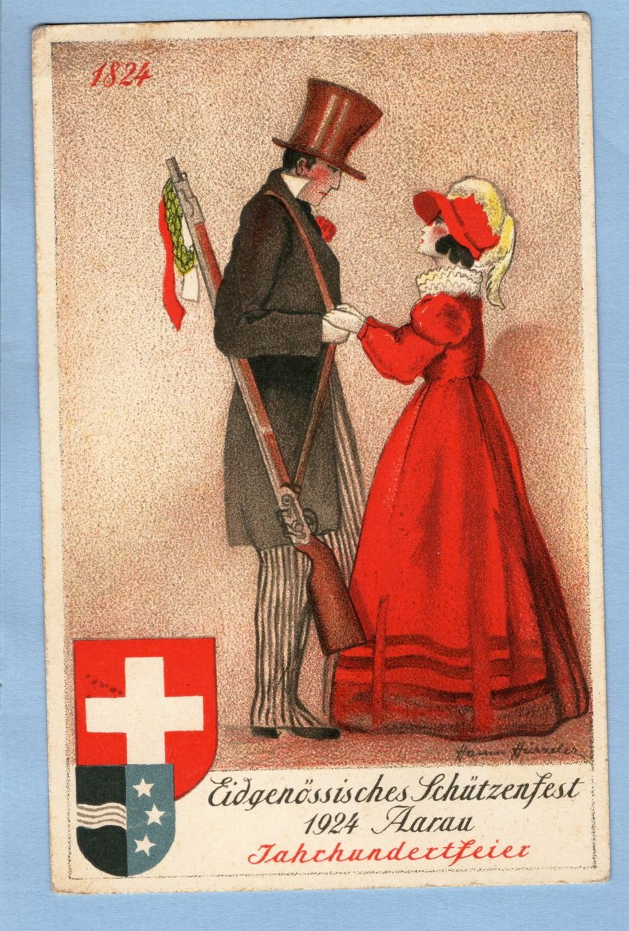 Cartoline postali: Postkarte Eidg. Schützenfest 1924 – Nuovo (secondo la descrizione) da LAUFENBURG venduto da fix.lfbg
