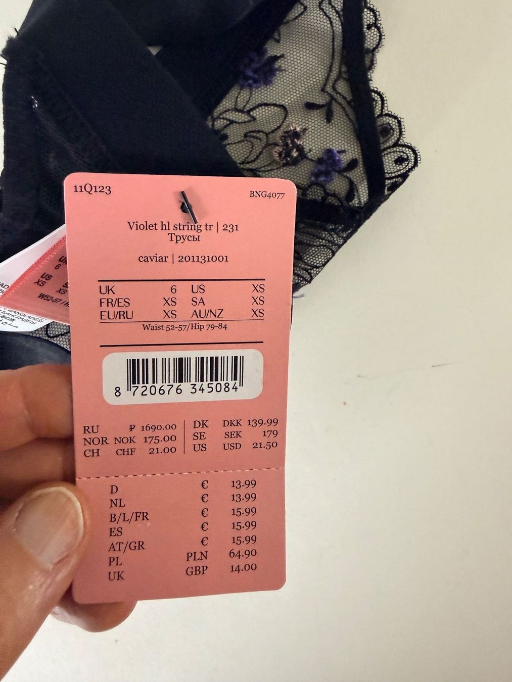 Hunkemöller Altra biancheria intima: HUNKEMÖLLER, String VIOLET, Grösse XS, Farbe Schwarz – Nuovo e nell'imballaggio originale da Rudolfstetten venduto da gst_g7xl 4