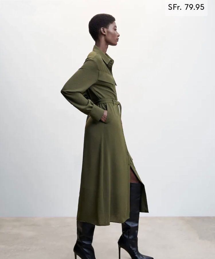 Mango Vestiti: MANGO Hemdkleid mit Gürtel - neu - – Nuovo (secondo la descrizione) da Jona venduto da vanessasupermarket20 1