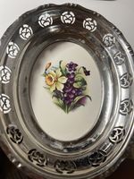 Antike Schale mit Keramikboden Blumenmotiv