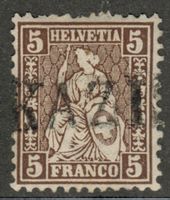 CH - Sitz. Helvetia - Zst. Nr. 30 - Stabstempel Kazis GR