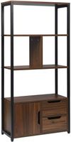Standregal Bücherregal mit Schrank 58x24x120cm dunkelbuche