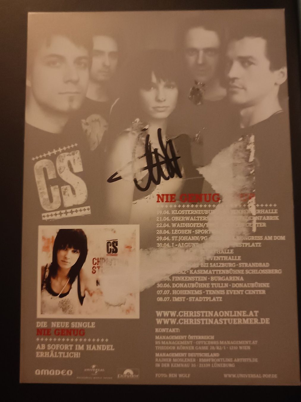 Autogramme: Christina Stürmer -  handsignierte Autogrammkarte – Gebraucht aus Menziken von Artographs 1