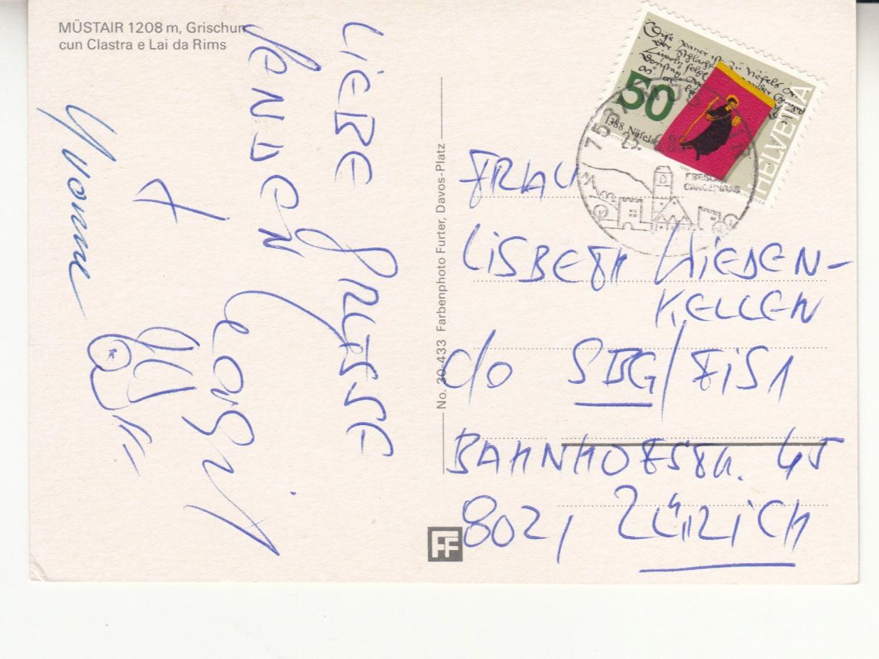 Ansichtskarten: Müstair 1988 – Gebraucht aus Bürglen TG von StampGraf 1