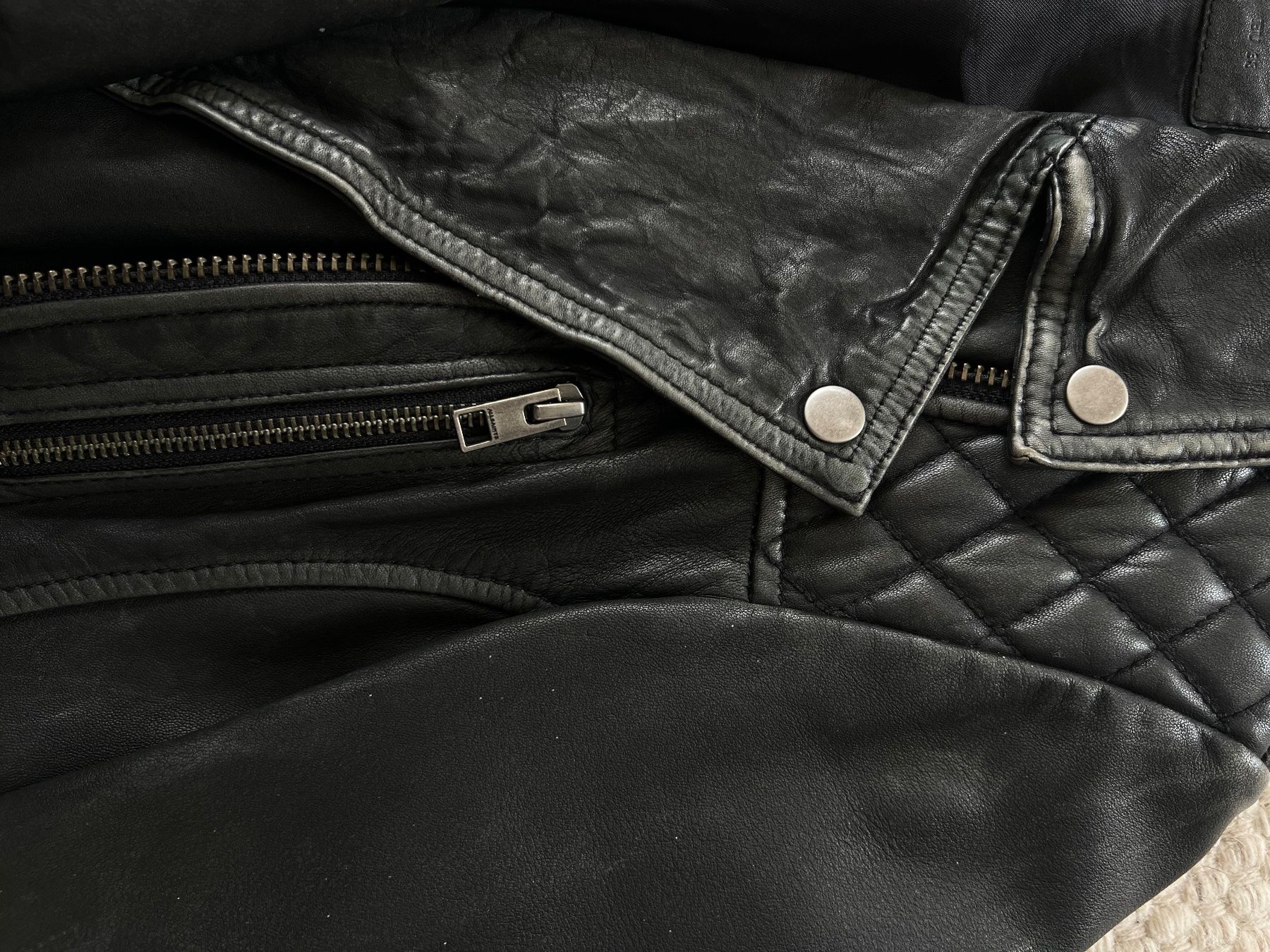 Giacche: All Saints Lederjacke in Schwarz – Usato da Port venduto da lau_pdf5 4