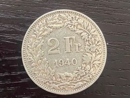 1 x 2 Franken Schweiz 1940 – zirkuliert