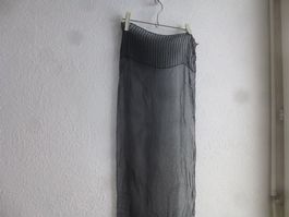 Schal schwarz mit Perlenstickerei Viskose