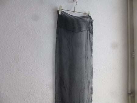 Schal schwarz mit Perlenstickerei Viskose