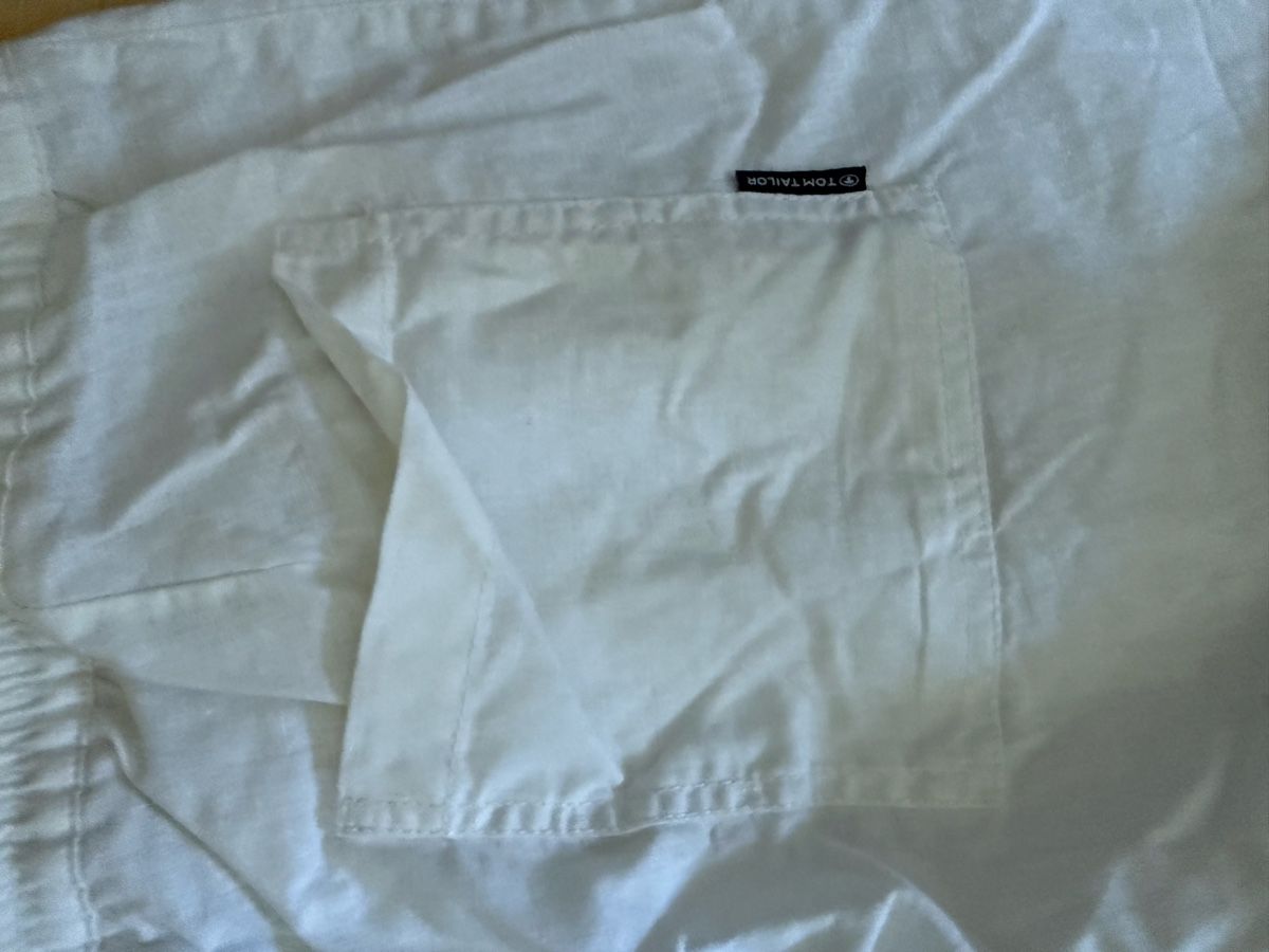 Tom Tailor Pantaloni: Tom Tailor Linen Pants, Size M, White, Summer Ready! – Usato da Zürich venduto da Vma_reuse 1