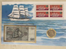Banknotenbrief mit Münze - Deutschland