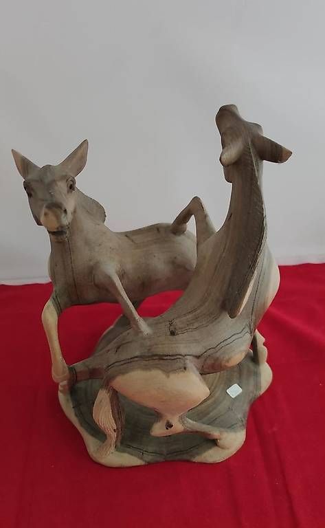 Sculture & Statue: Einzigartige Wildpferde-Skulptur. Handgeschnitzt – Nuovo (secondo la descrizione) da Basel venduto da Shankar