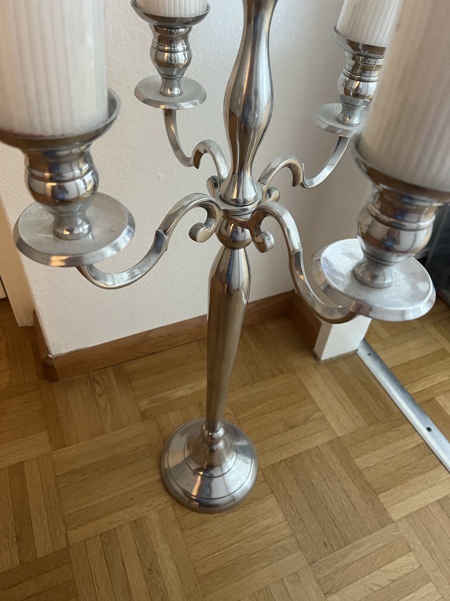Portacandele: KERZENSTÄNDER MASSIV FARBE SILBER – Usato da Basel venduto da theo-g77 1