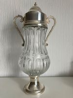 Carafe vintage en verre et métal argenté!