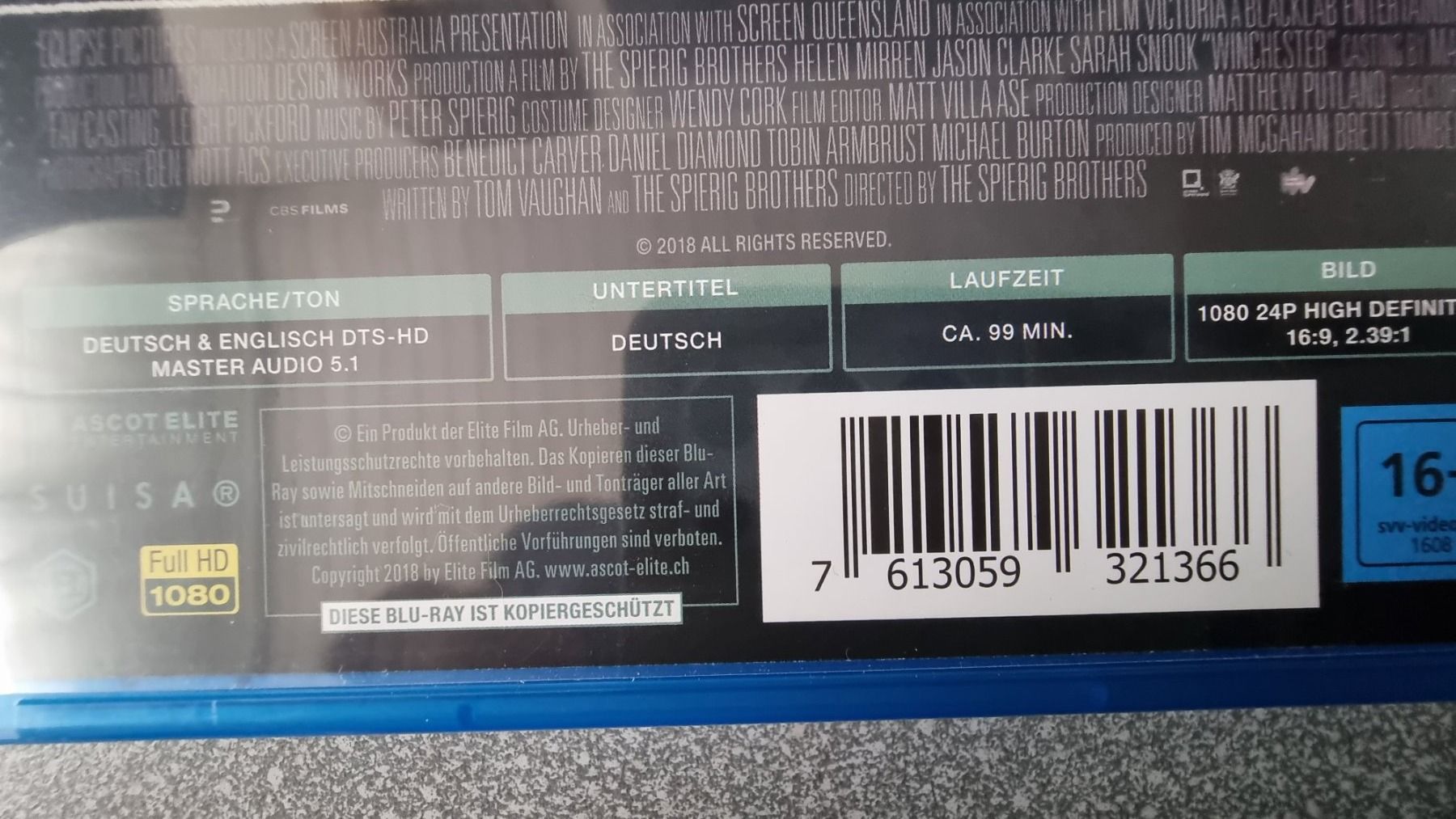 Alle DVDs: Blu Ray - Winchester - Helen Mirren – Gebraucht aus Oetwil am See von fineli2 1
