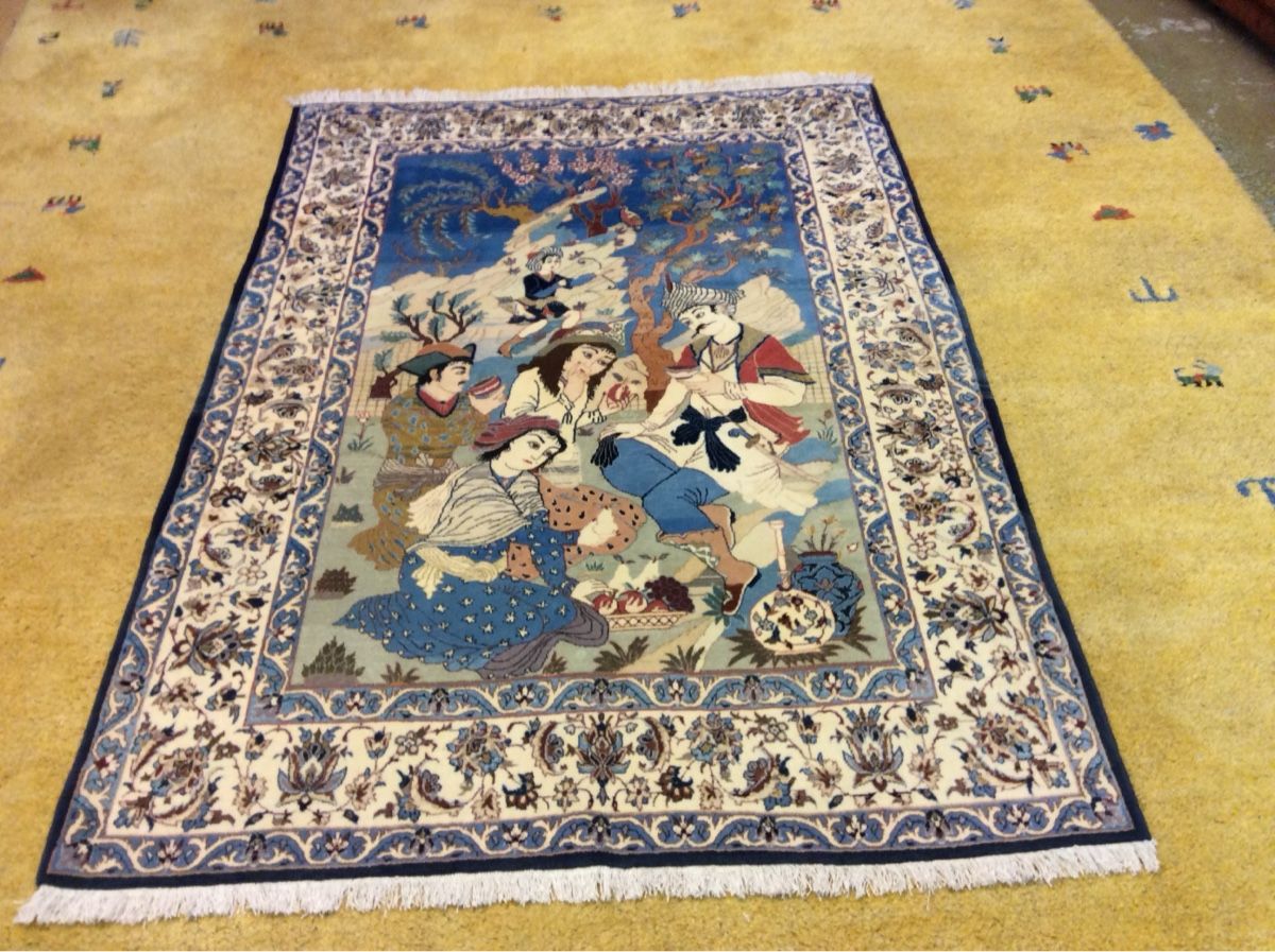 Tappeti: Persischer Orientteppich, Isfahan Bildteppich! N 375 – Usato da Zürich venduto da Hemmat