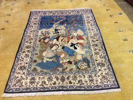 Persischer Orientteppich, Isfahan Bildteppich! N 375