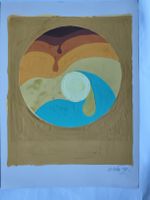 Oeuvre d'art abstraite  signée Urban 60 38x28cm trés bon éta