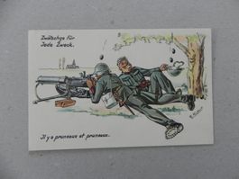 CH Humor Motiv Karte Miltär Rueblikarte Bären Katzen 1940
